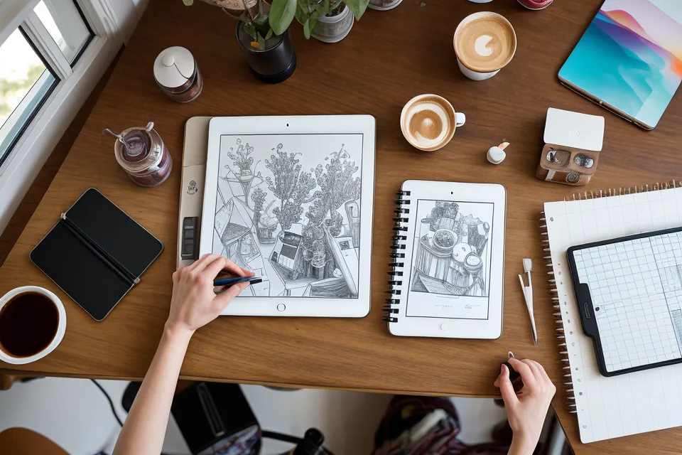 Exportación de un archivo de Procreate a formato PSD para entrega profesional.