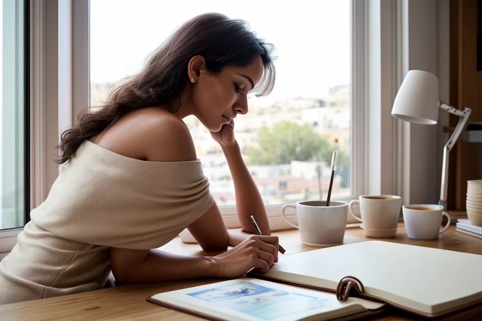 Ilustradora realizando cambios rápidos en una ilustración digital con el Apple Pencil.